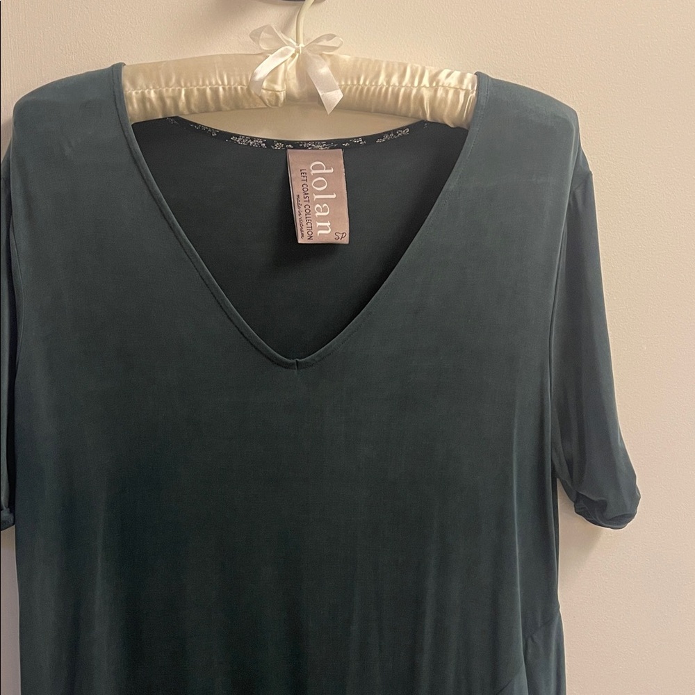 Dolan Deep Teal V-Neck Short Sleeve Top